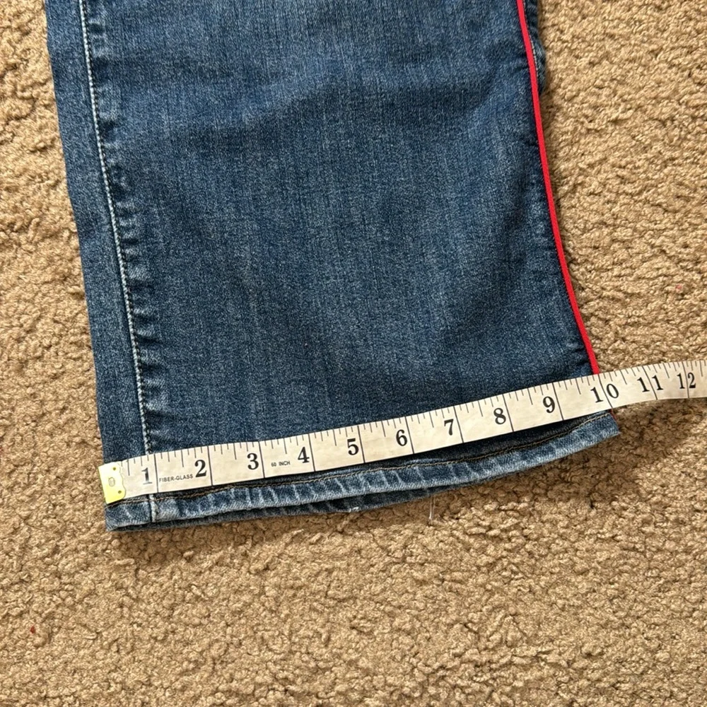Levis Mile High Red Stripe Cropped Wide Leg Jeans